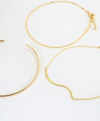 バングル&ウェーブトップチェーンセットブレスレット