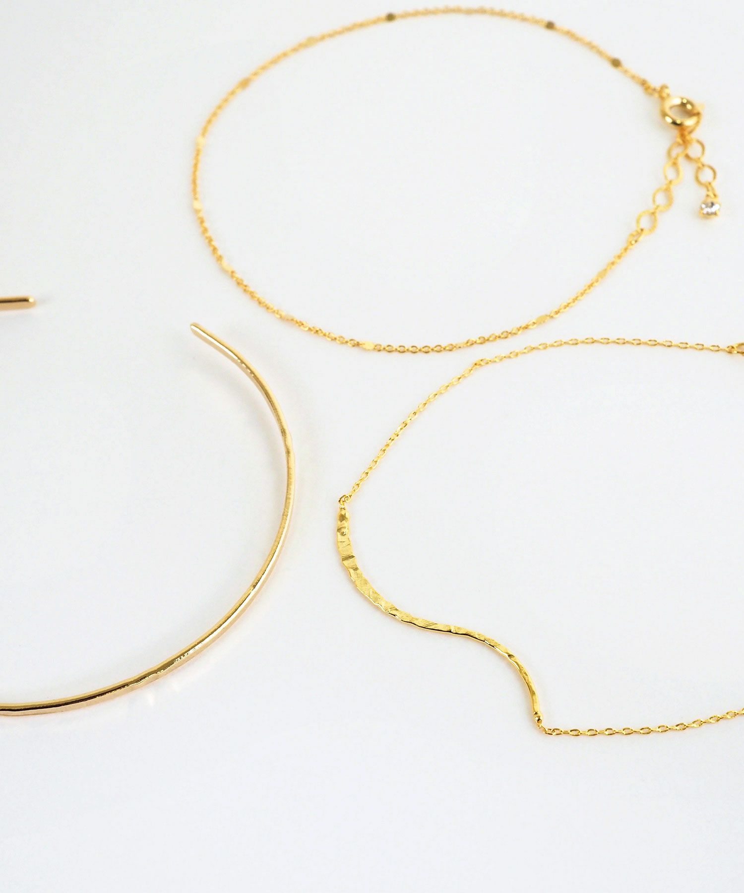 バングル&ウェーブトップチェーンセットブレスレット