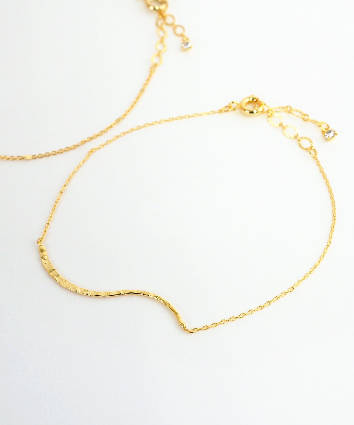 バングル&ウェーブトップチェーンセットブレスレット