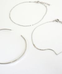 バングル&ウェーブトップチェーンセットブレスレット