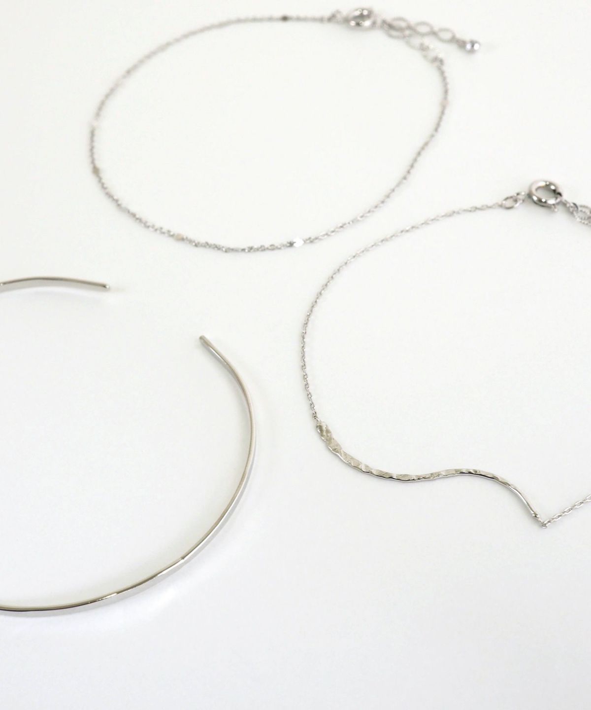 バングル&ウェーブトップチェーンセットブレスレット