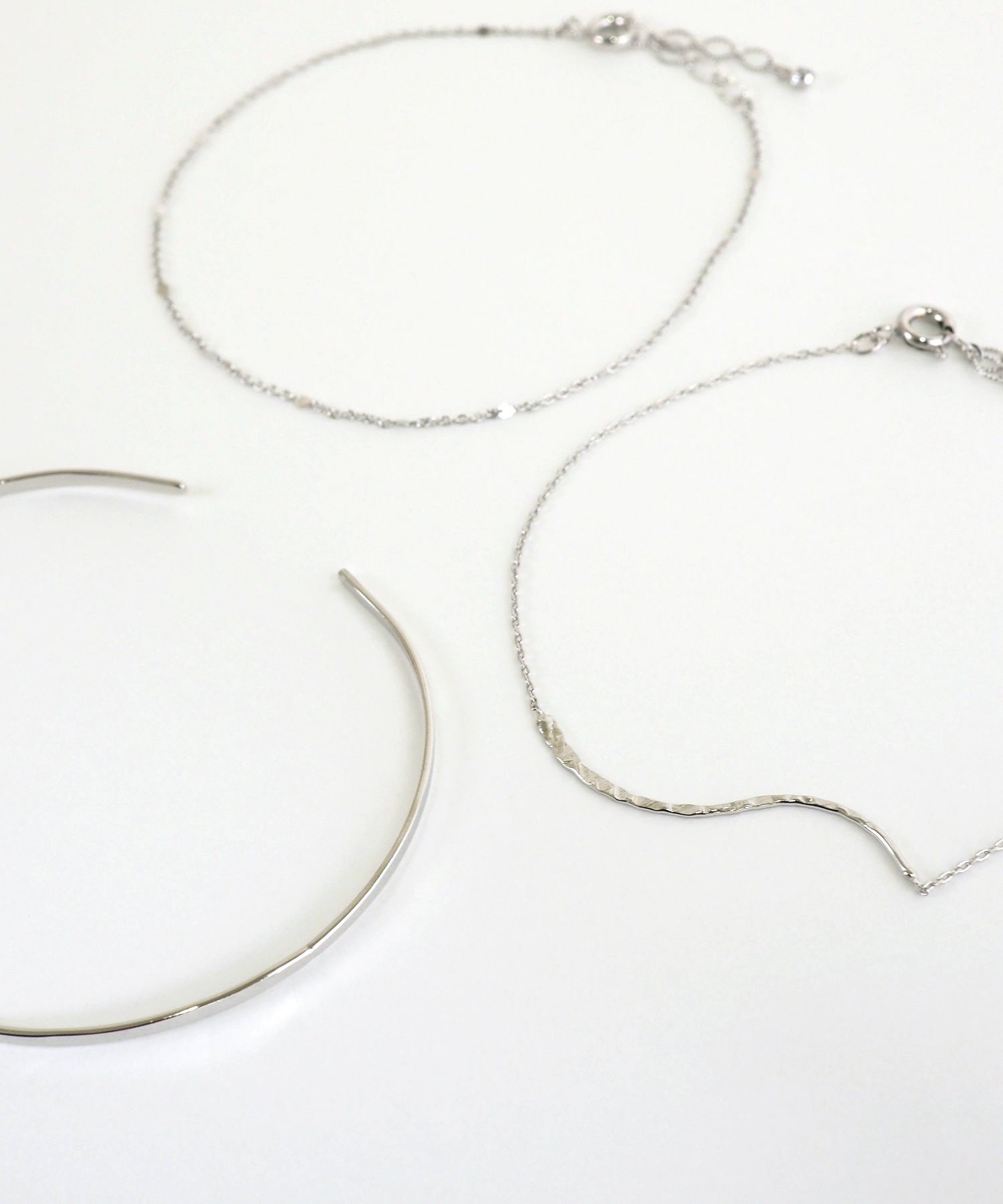 バングル&ウェーブトップチェーンセットブレスレット