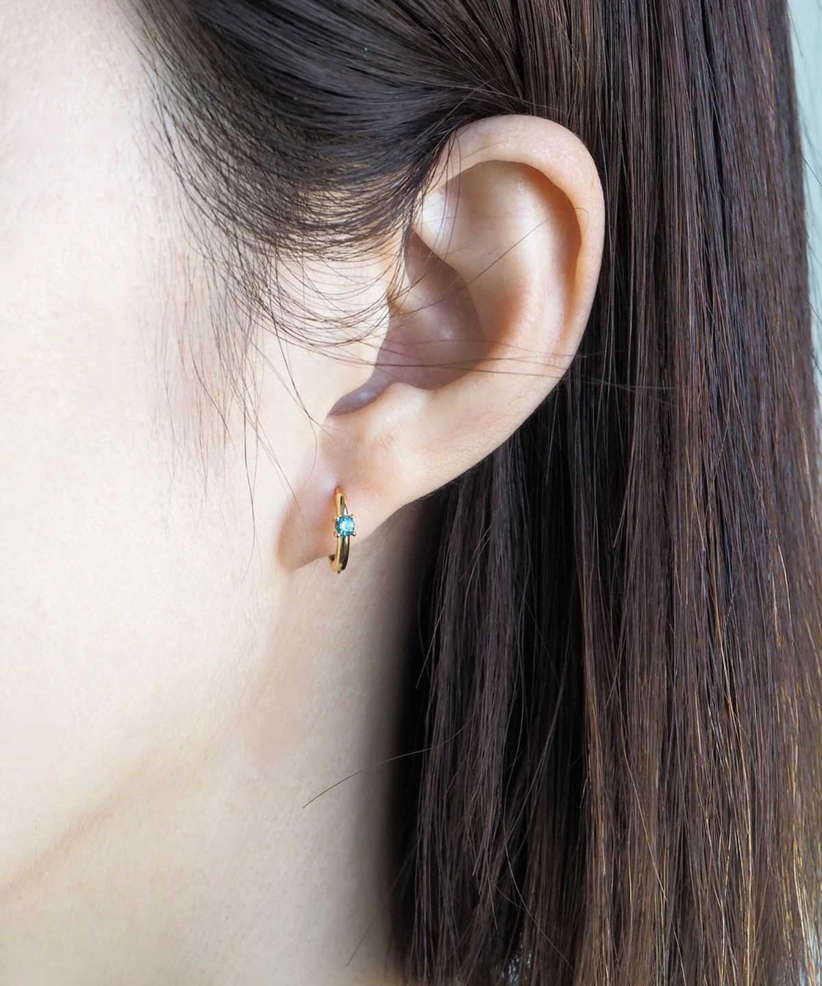 誕生石フープワンタッチピアス