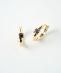誕生石フープワンタッチピアス