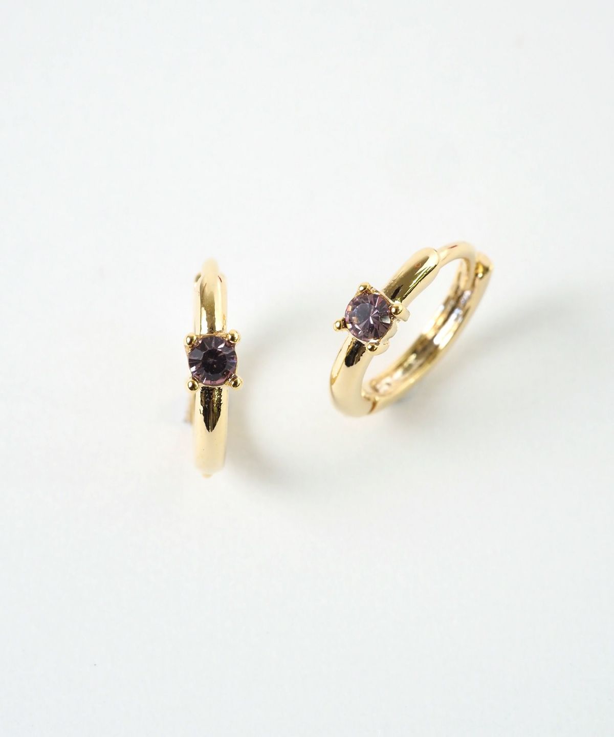 誕生石フープワンタッチピアス