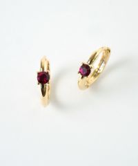 誕生石フープワンタッチピアス