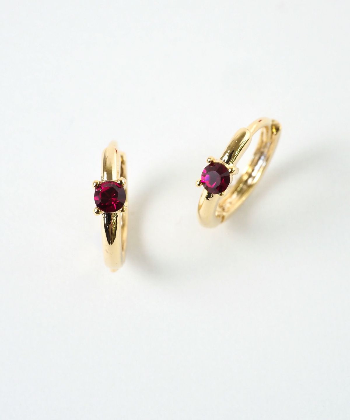 誕生石フープワンタッチピアス