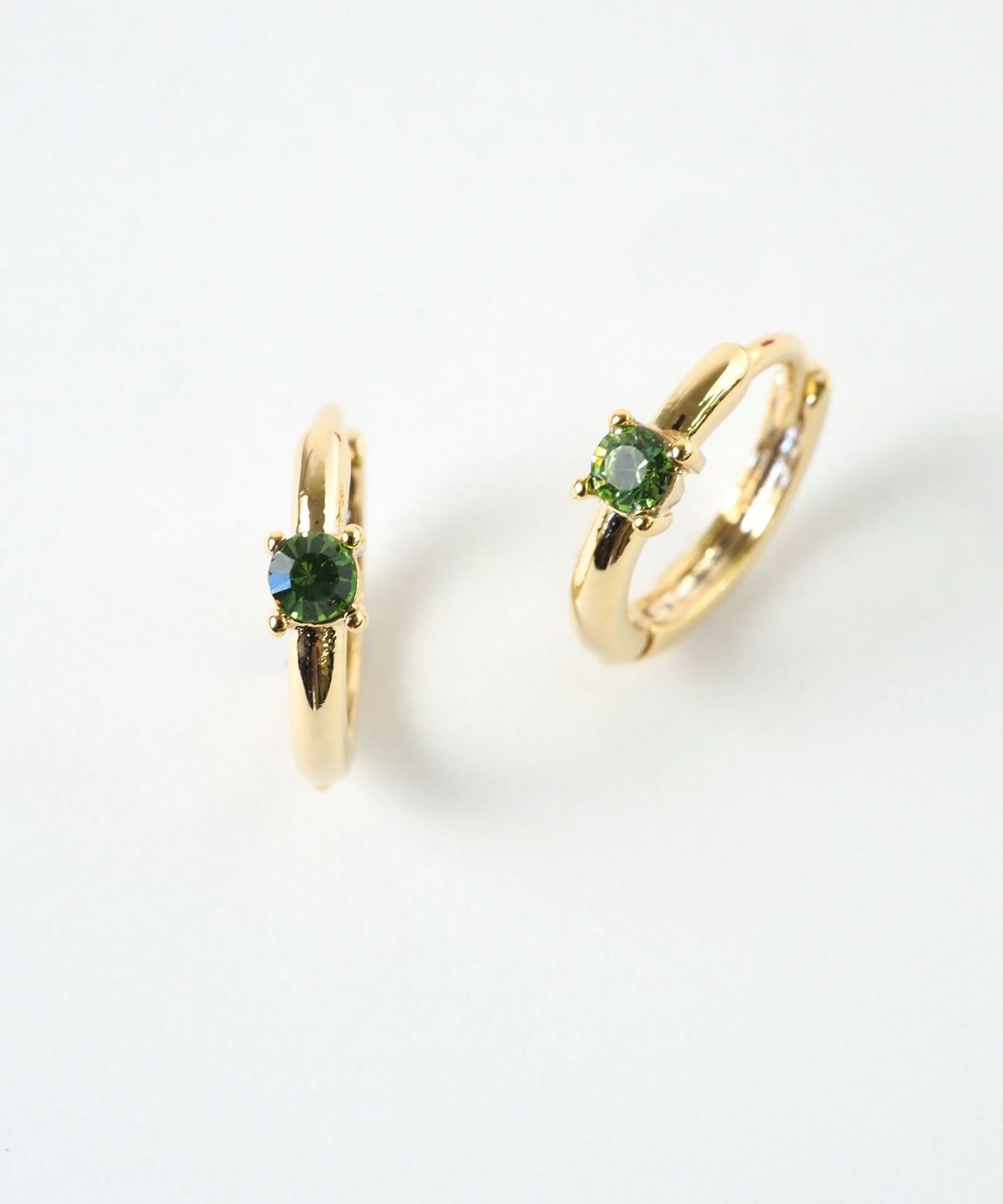 誕生石フープワンタッチピアス