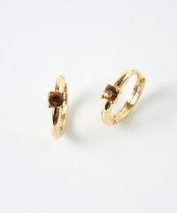 誕生石フープワンタッチピアス