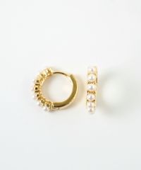 パールラインフープワンタッチピアス