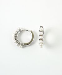 パールラインフープワンタッチピアス