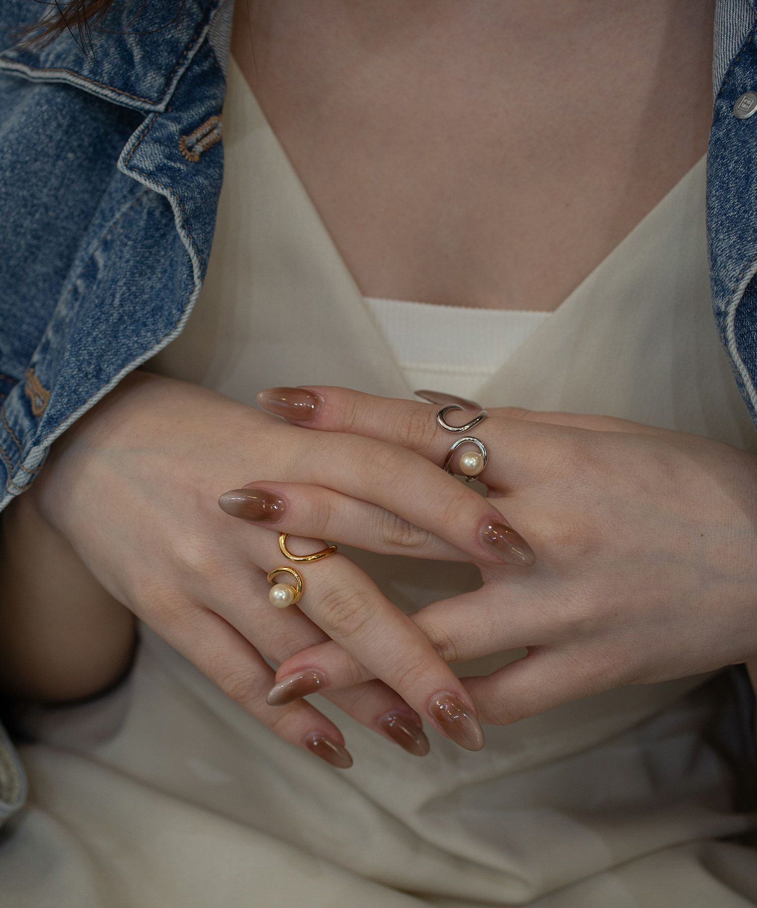 アシメパールリング