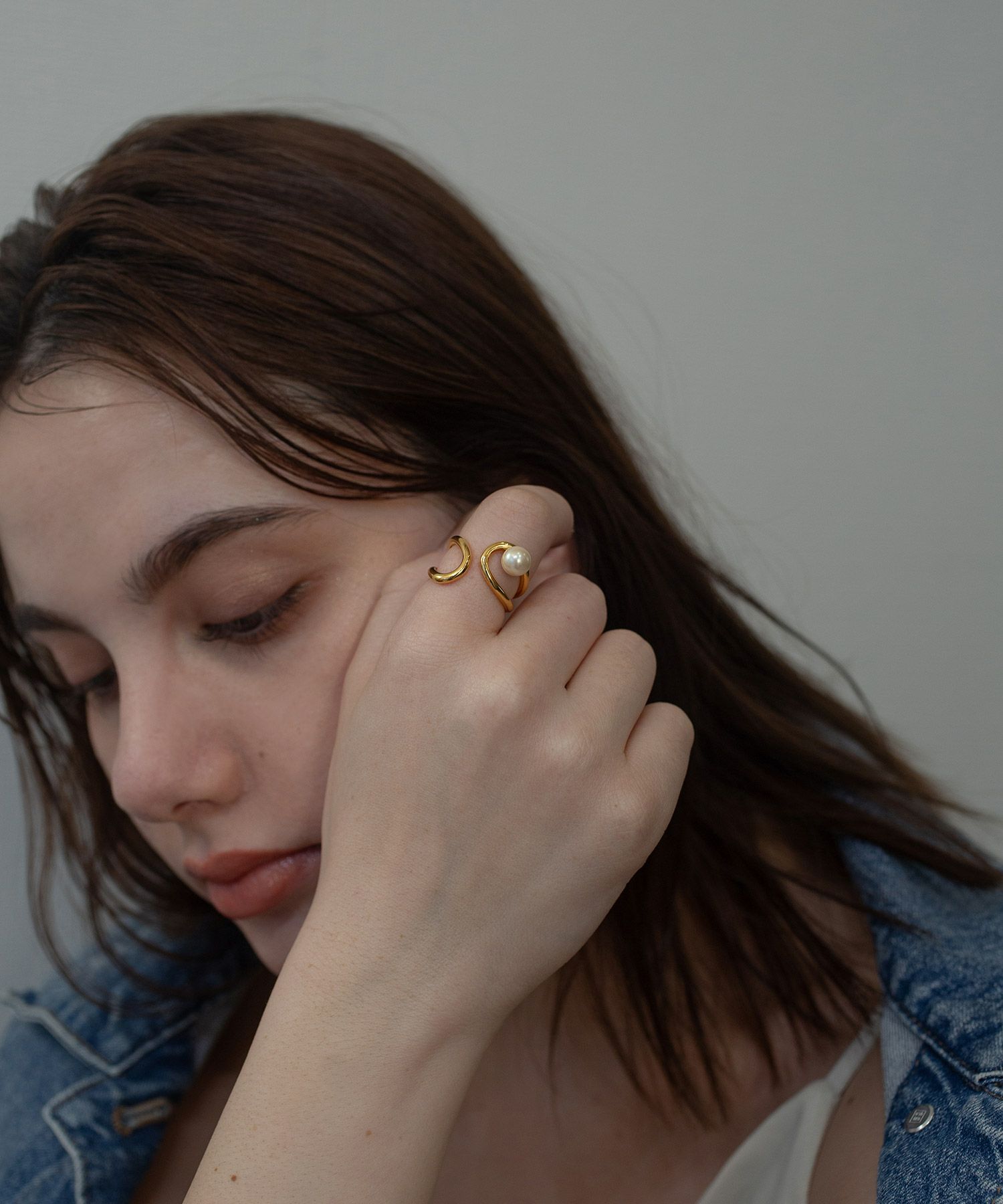 アシメパールリング