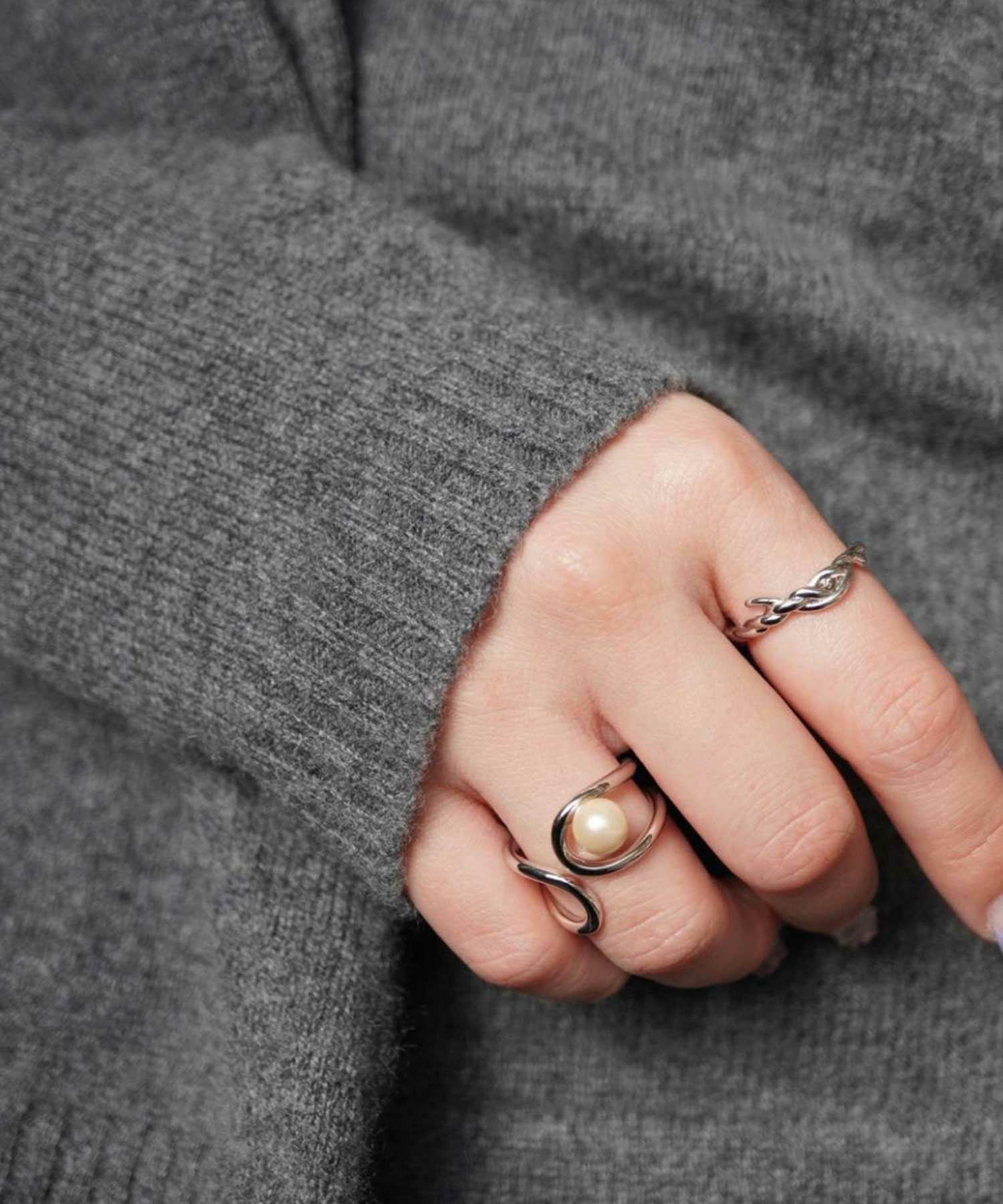 アシメパールリング