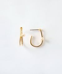 シンラインポリッシュパールフープピアス