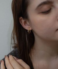 シンラインポリッシュパールフープピアス