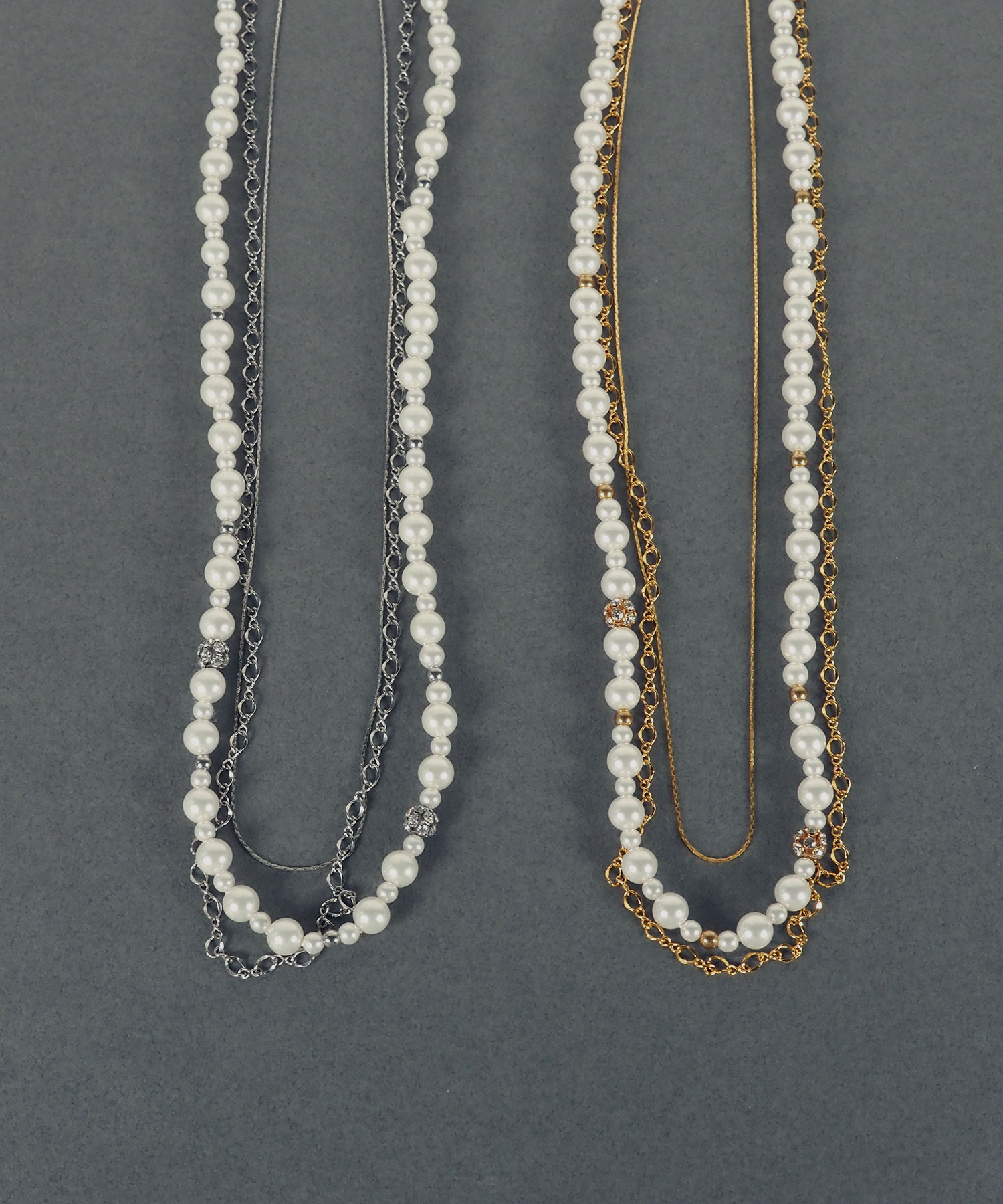 3連ミドルチェーンパールネックレス【MUK voyalibre】