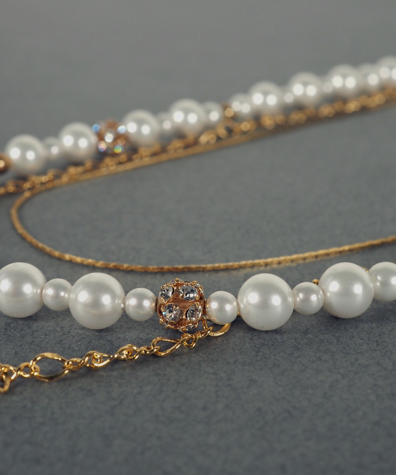 3連ミドルチェーンパールネックレス【MUK voyalibre】