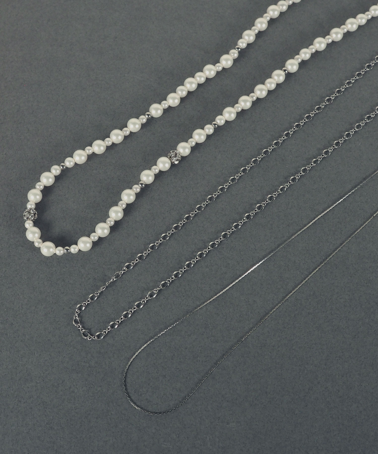 3連ミドルチェーンパールネックレス【MUK voyalibre】