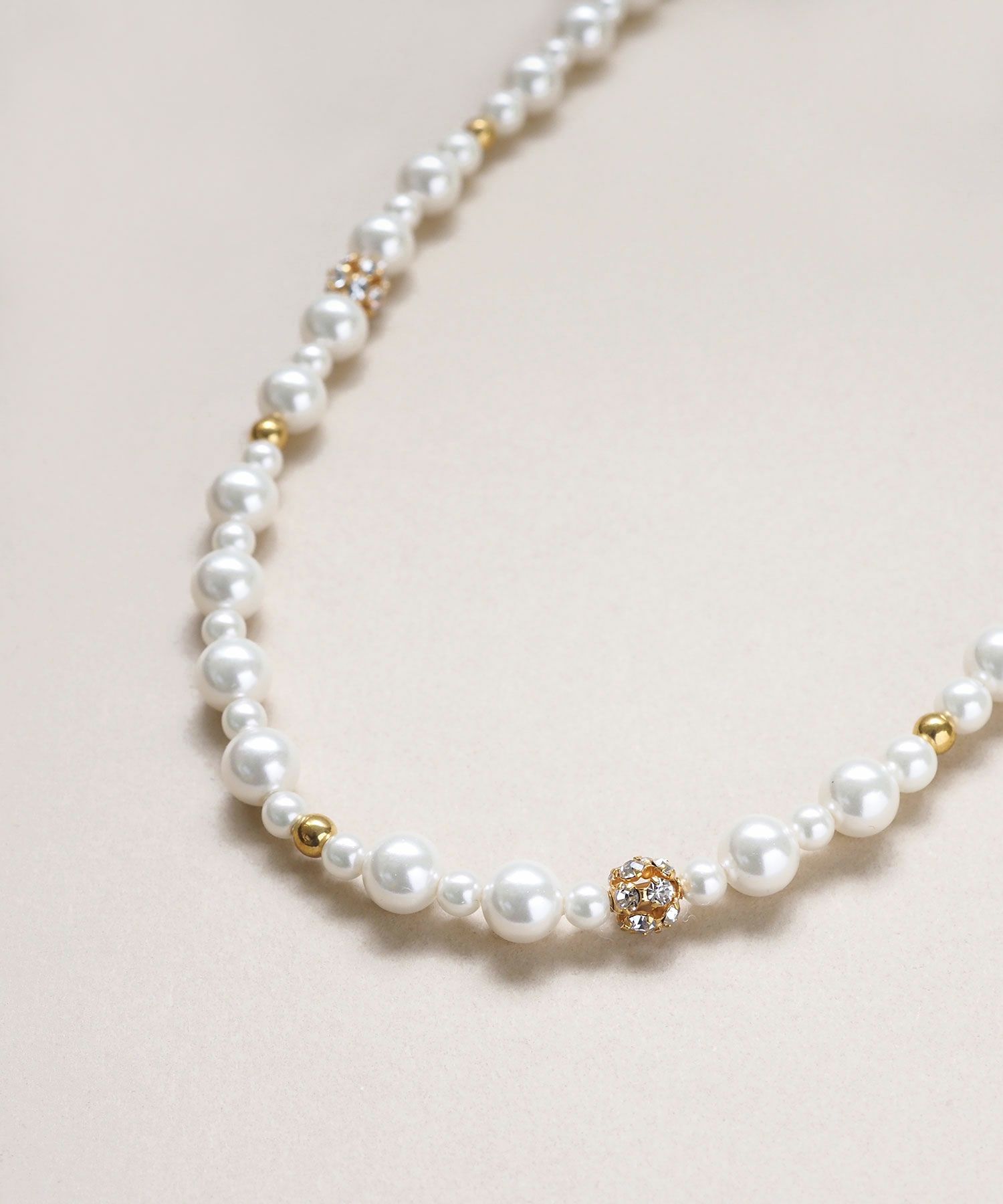 3連ミドルチェーンパールネックレス【MUK voyalibre】