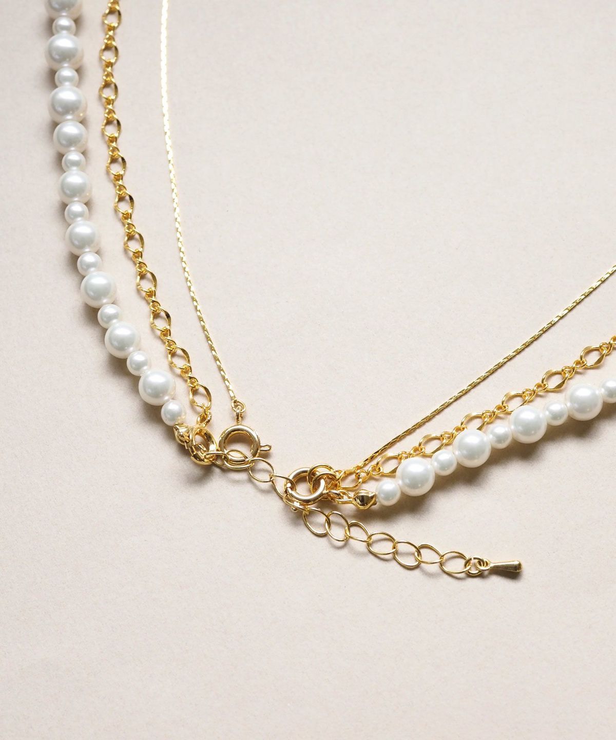 3連ミドルチェーンパールネックレス【MUK voyalibre】