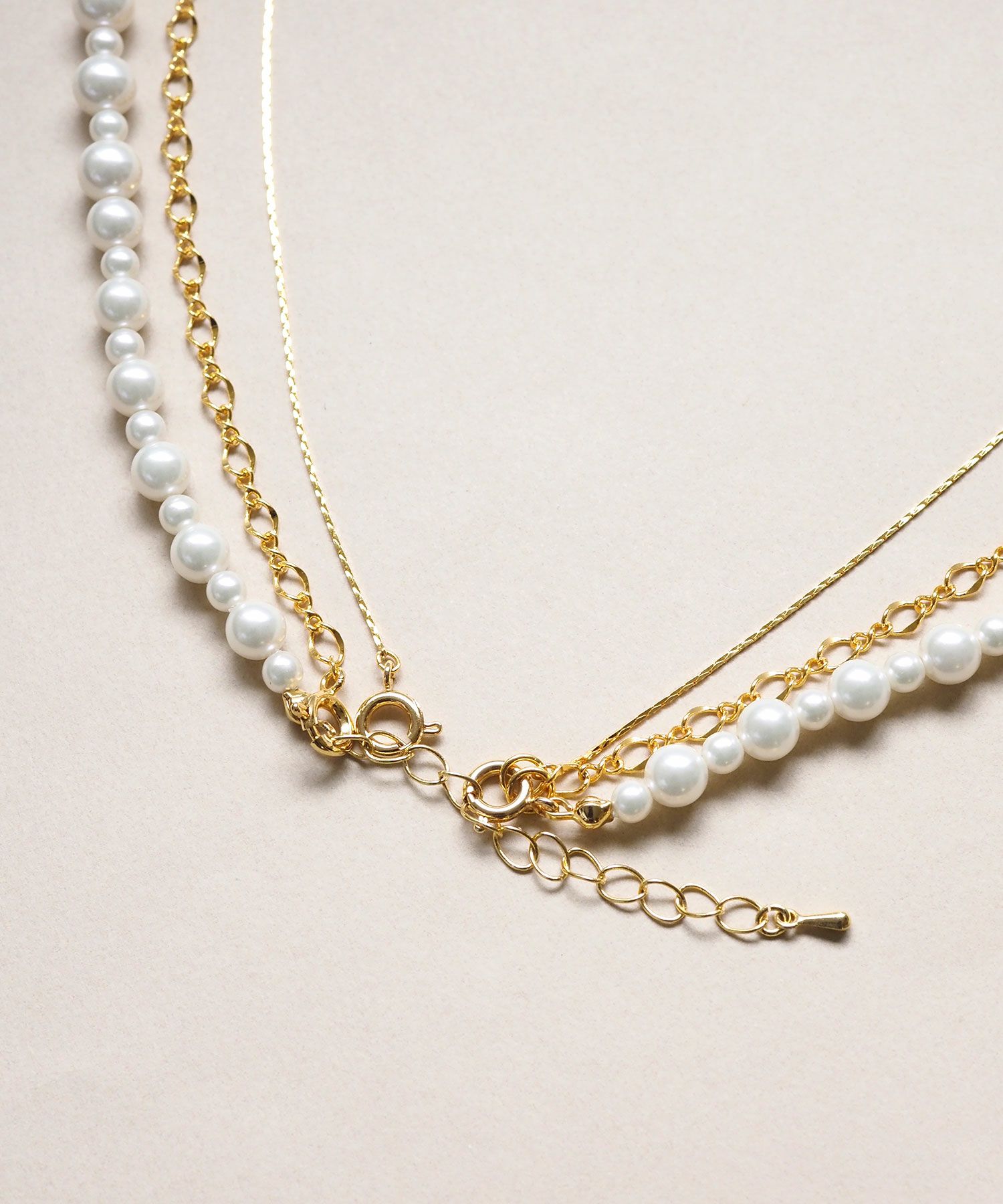 3連ミドルチェーンパールネックレス【MUK voyalibre】