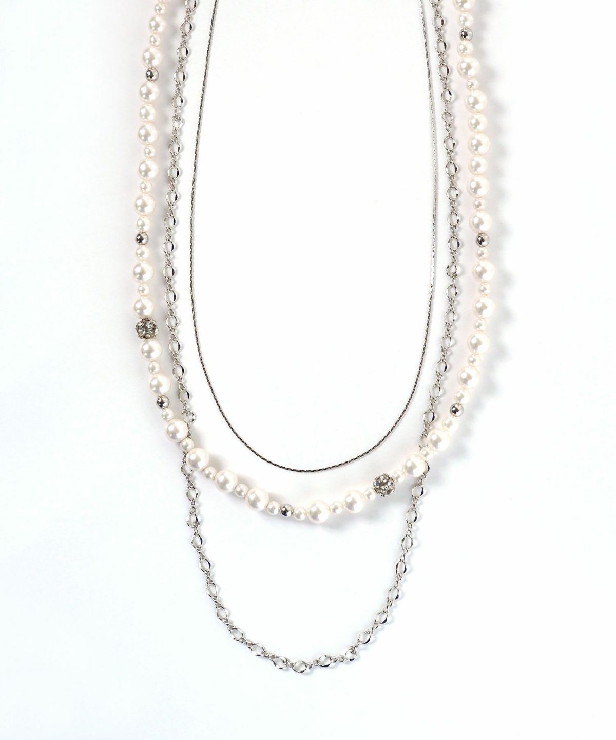 3連ミドルチェーンパールネックレス【MUK voyalibre】