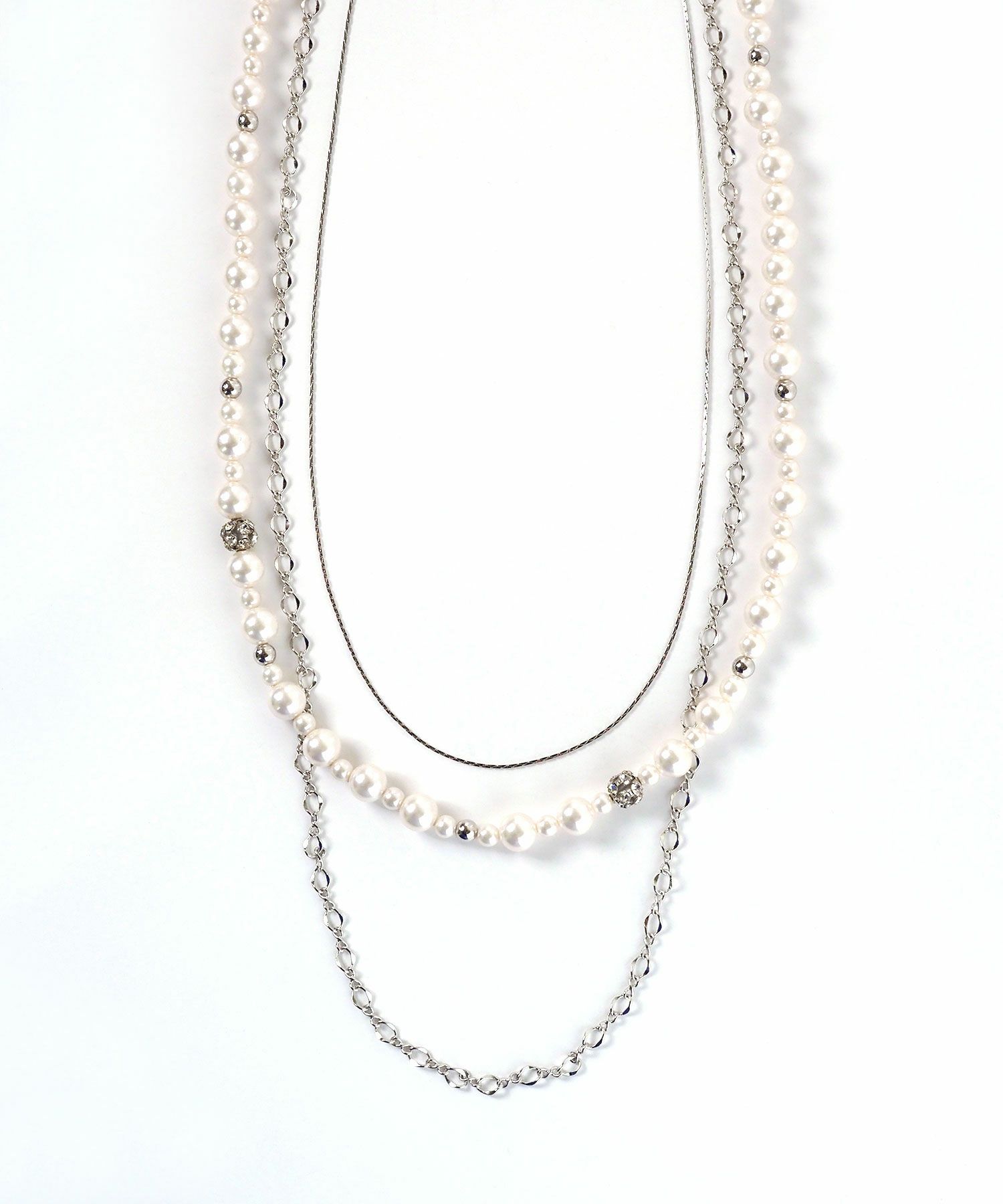 3連ミドルチェーンパールネックレス【MUK voyalibre】