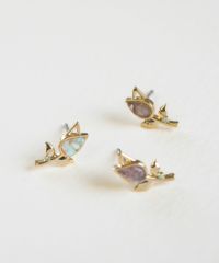 ナチュラルストーンチューリップチタンポストピアス【MUK Dreamy stone】