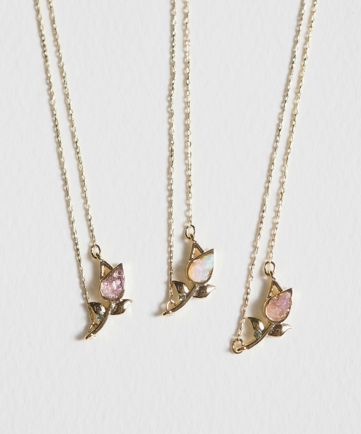 ナチュラルストーンチューリップネックレス【MUK Dreamy stone