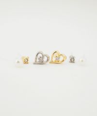 プチハート抗菌樹脂ポストセットピアス