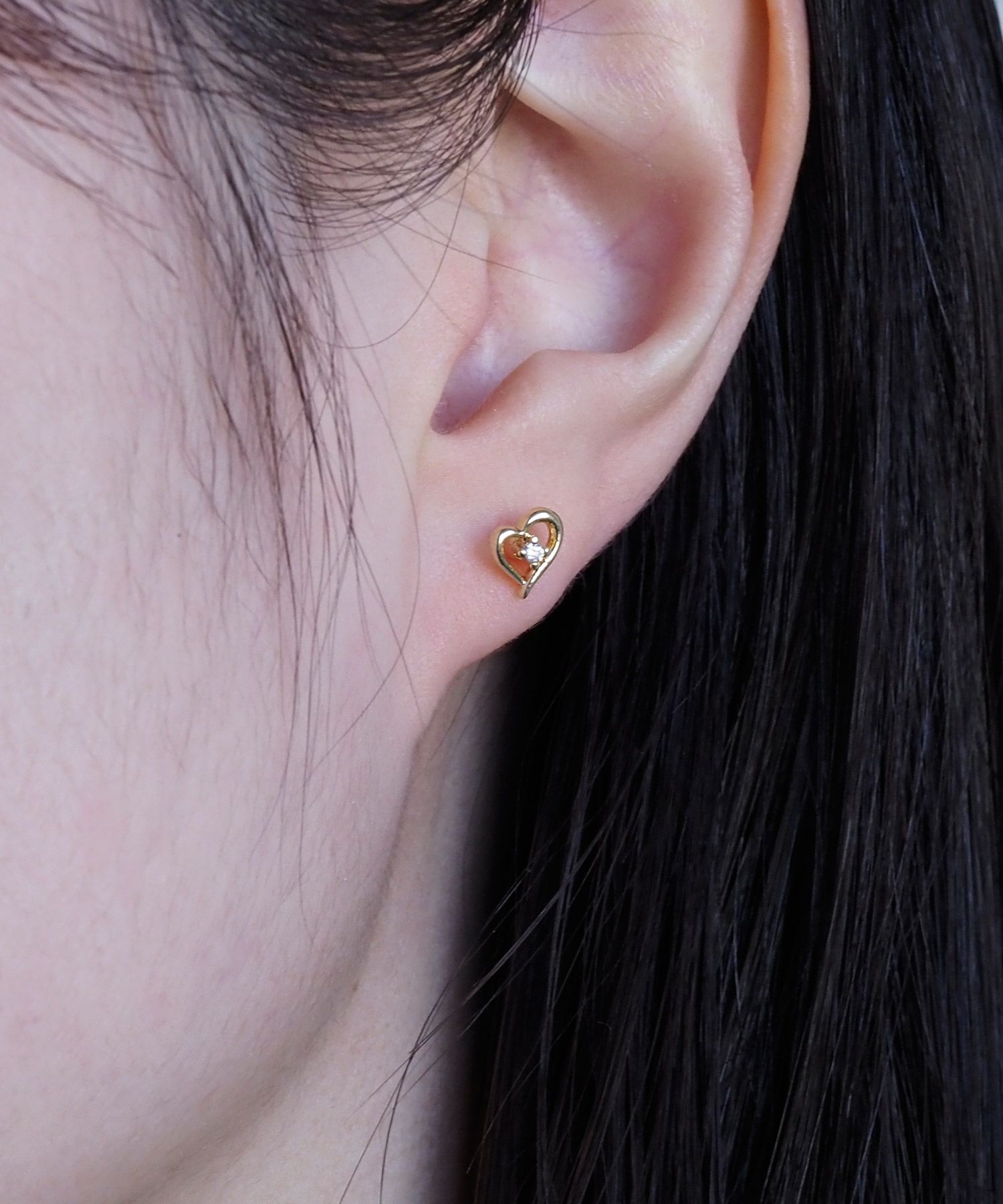 プチハート抗菌樹脂ポストセットピアス