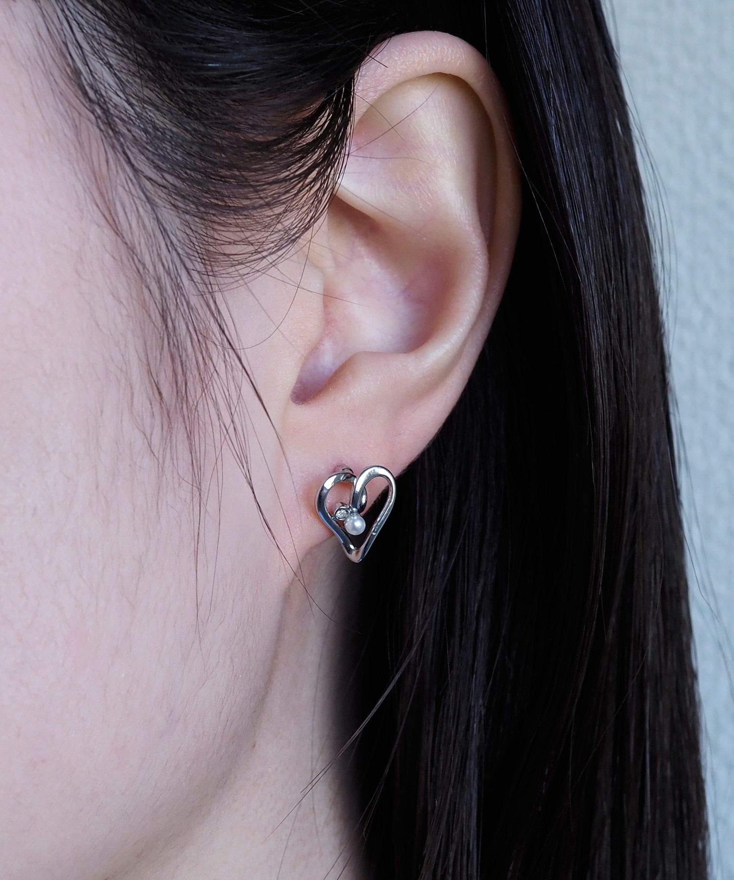 ハートライン抗菌樹脂ポストセットピアス