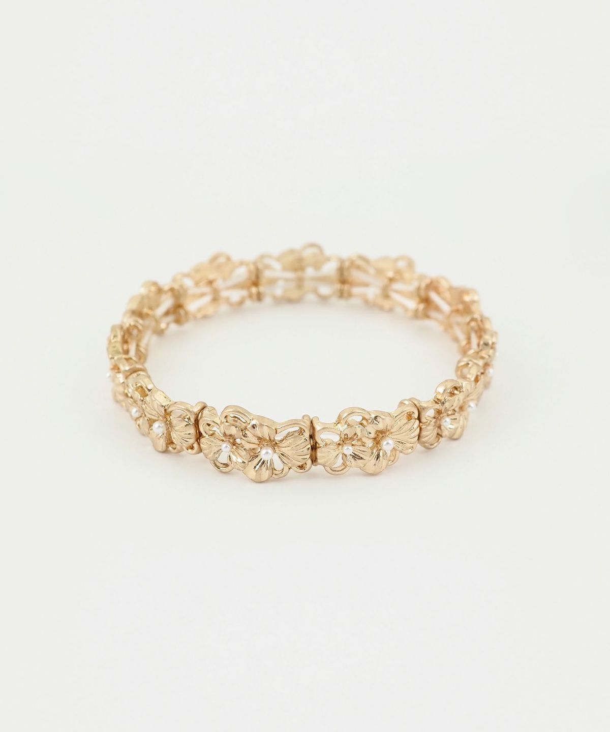 メタルフラワーラバーブレスレット