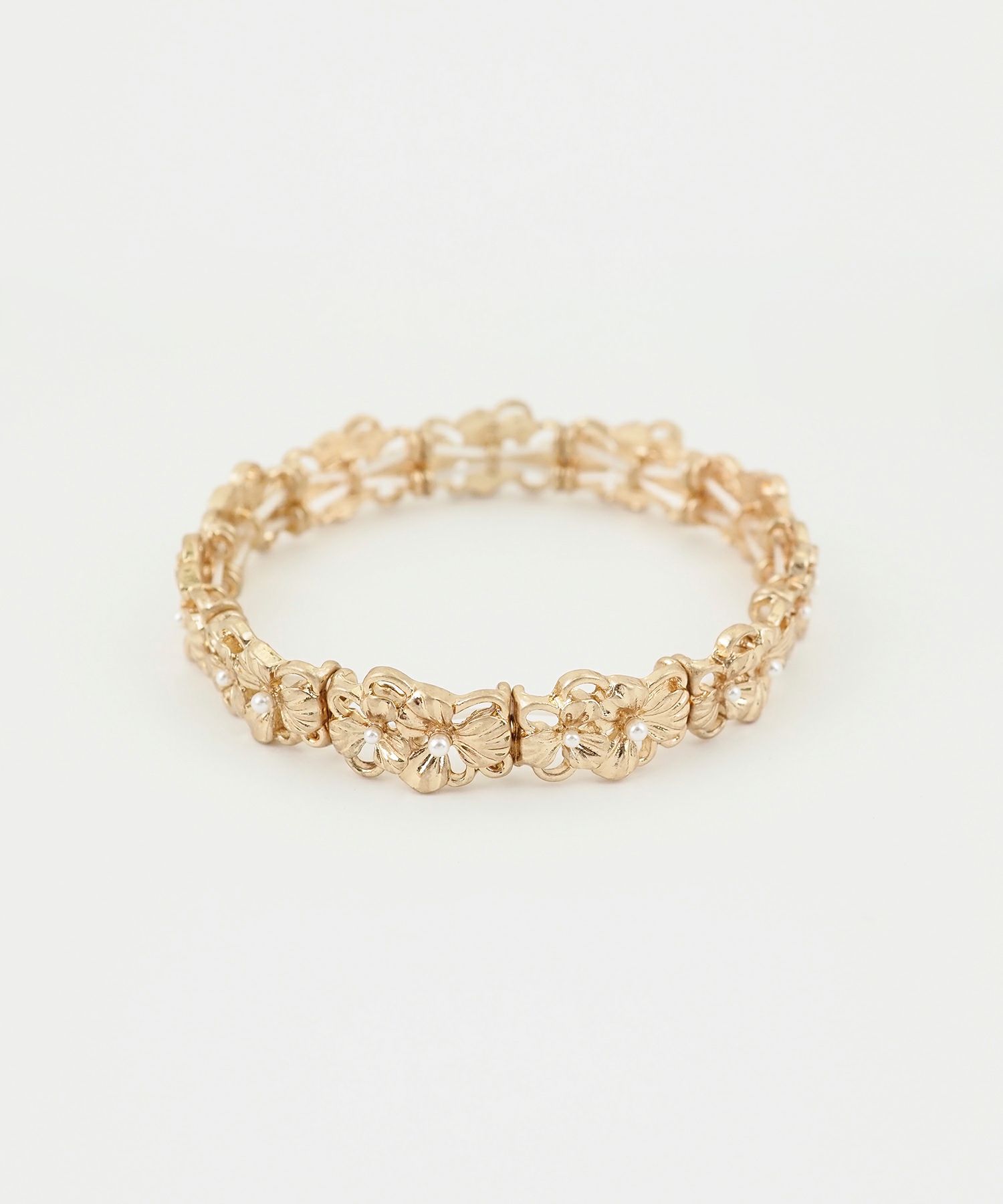 メタルフラワーラバーブレスレット