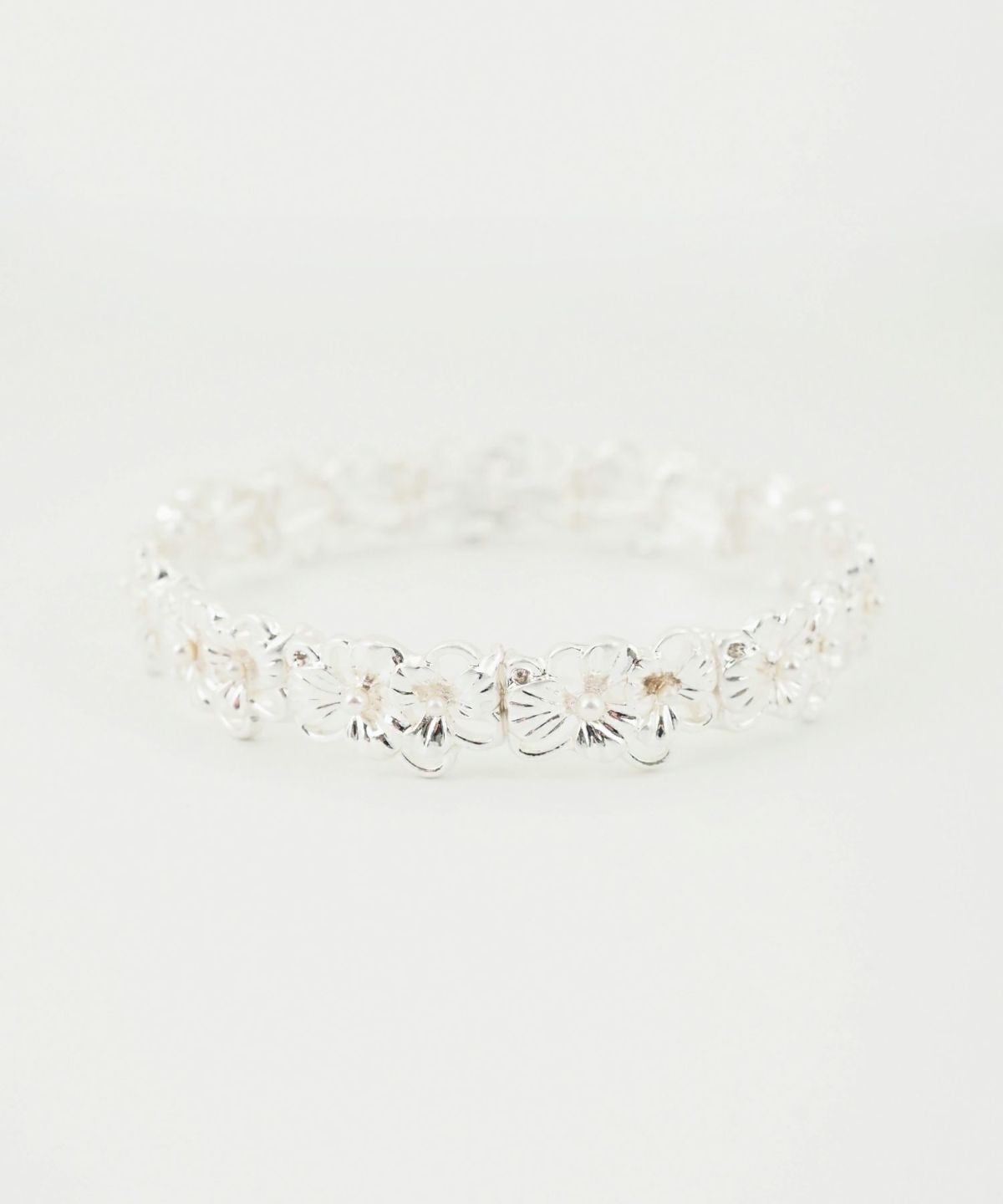 メタルフラワーラバーブレスレット