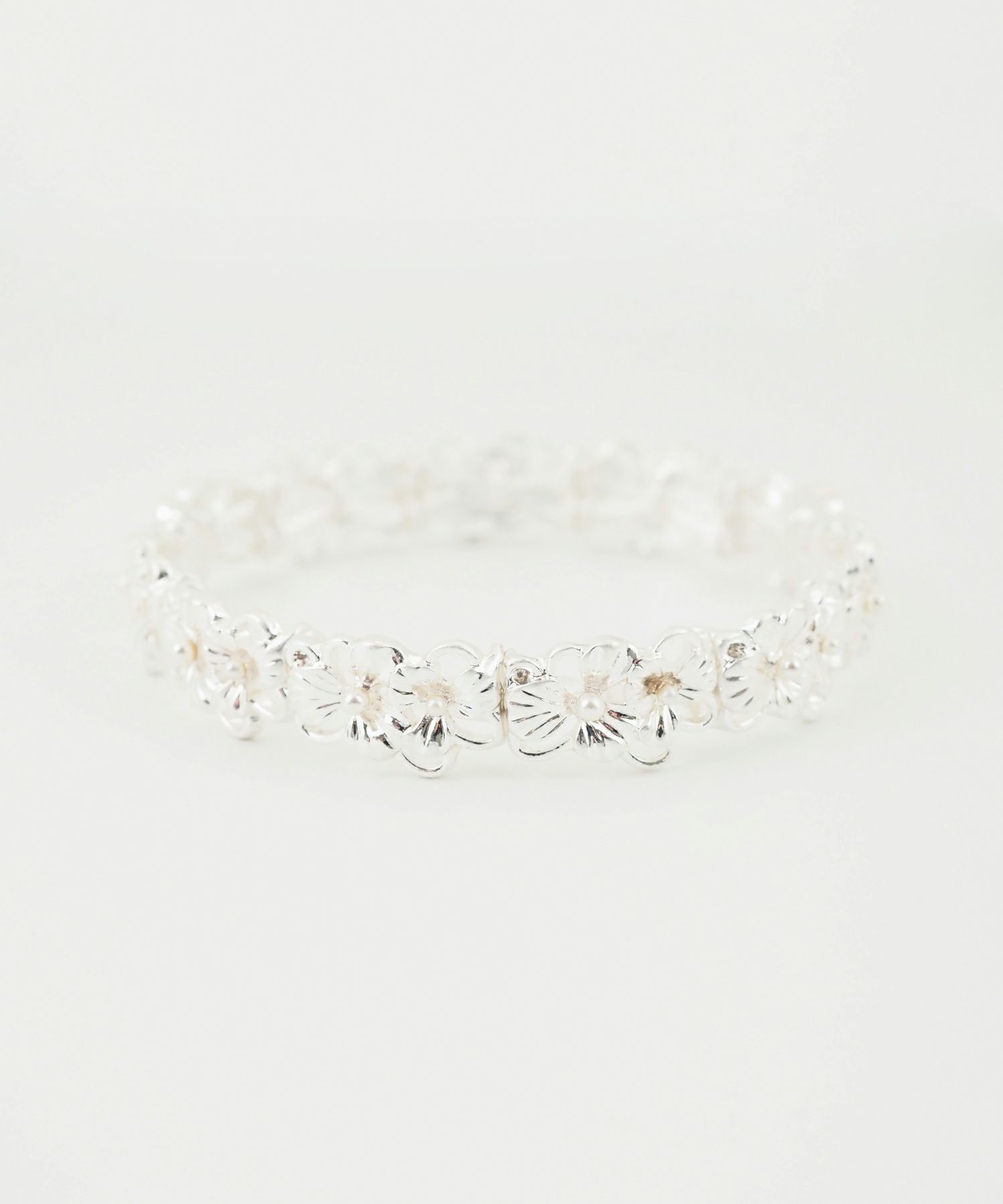 メタルフラワーラバーブレスレット