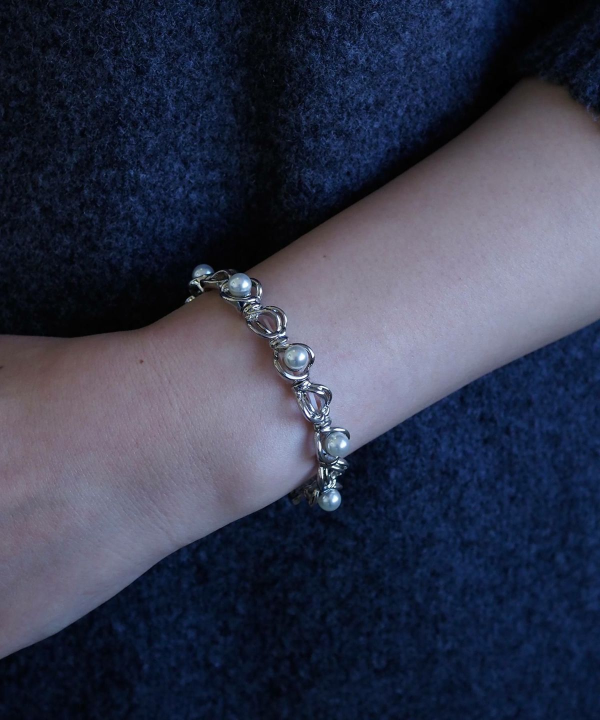 パールラインラバーブレスレット