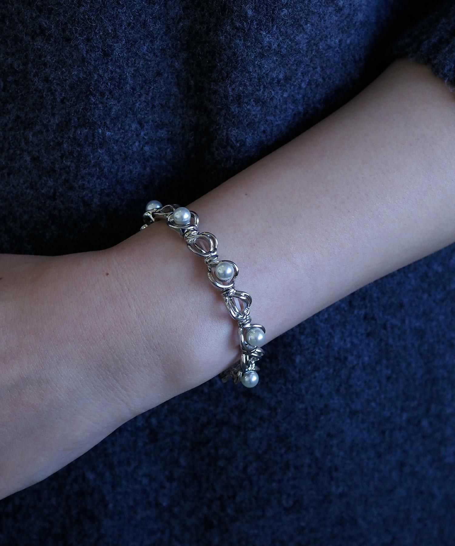 パールラインラバーブレスレット