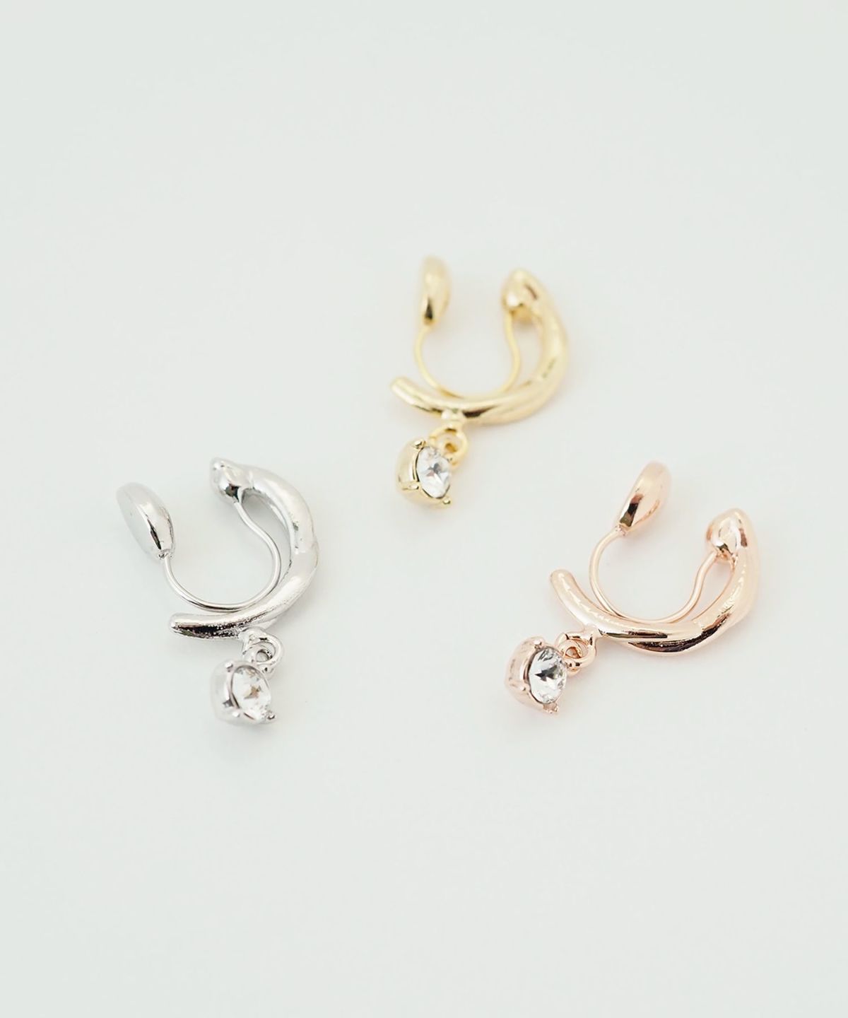 ストーンフープノンホールイヤリング