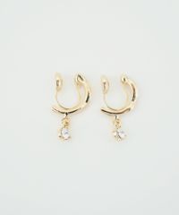 ストーンフープノンホールイヤリング