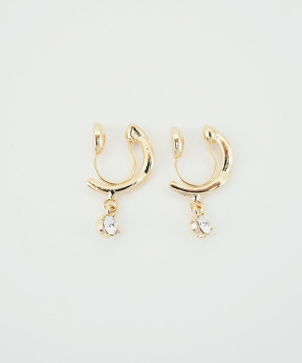 ストーンフープノンホールイヤリング