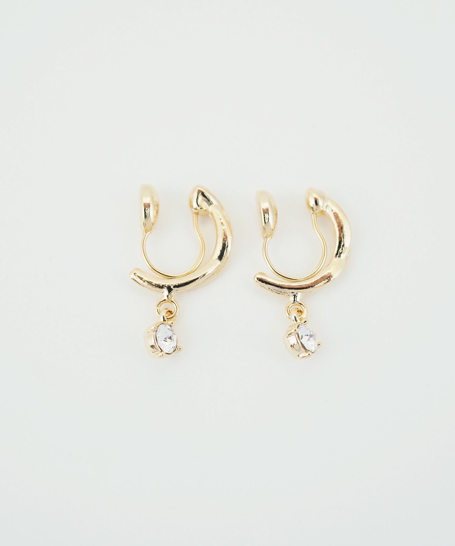 ストーンフープノンホールイヤリング