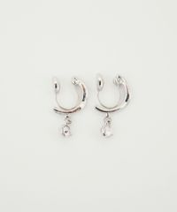 ストーンフープノンホールイヤリング