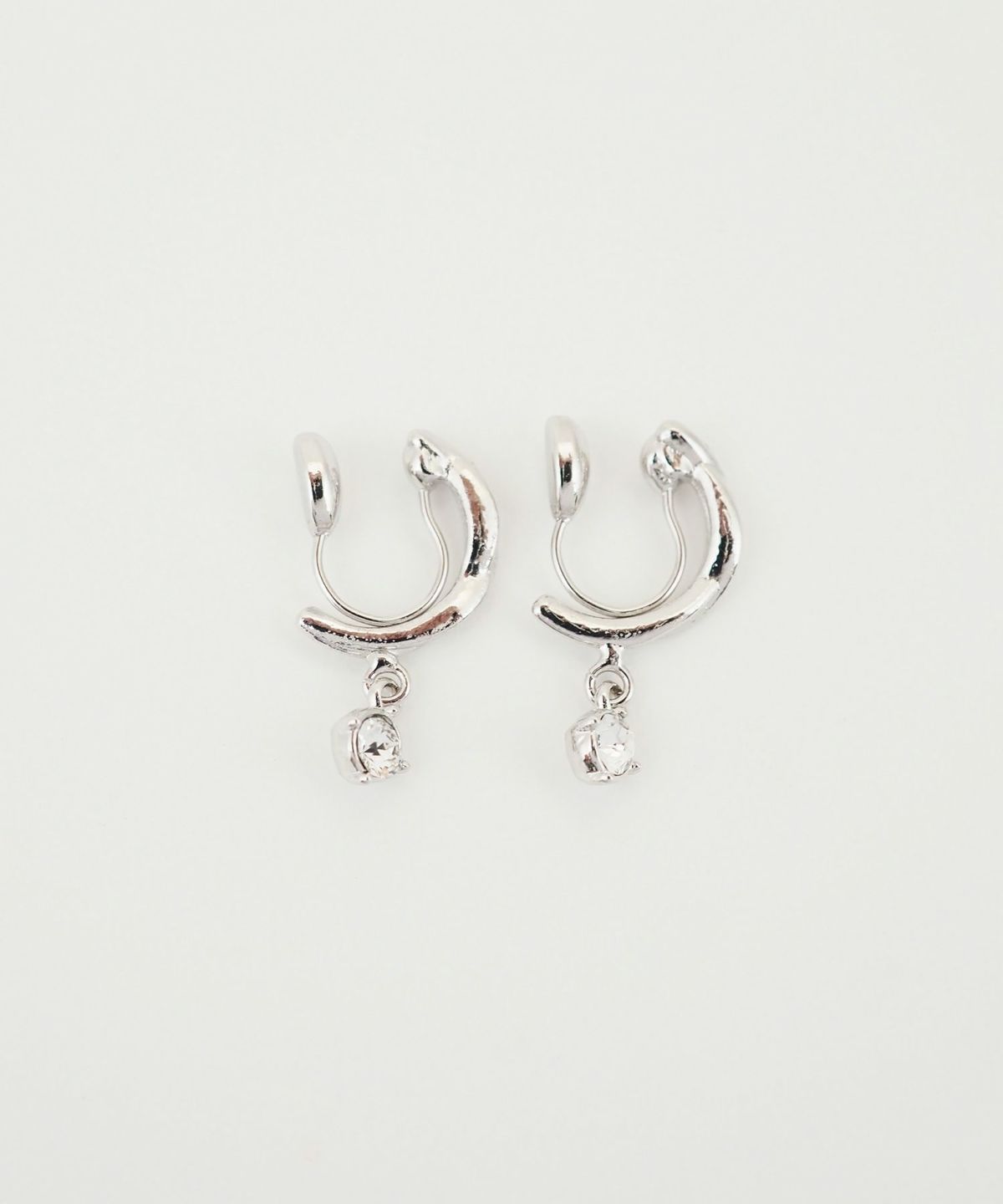 ストーンフープノンホールイヤリング