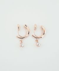 ストーンフープノンホールイヤリング