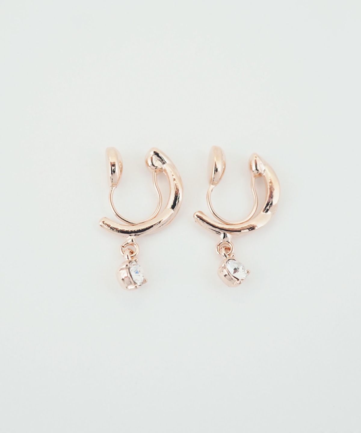 ストーンフープノンホールイヤリング