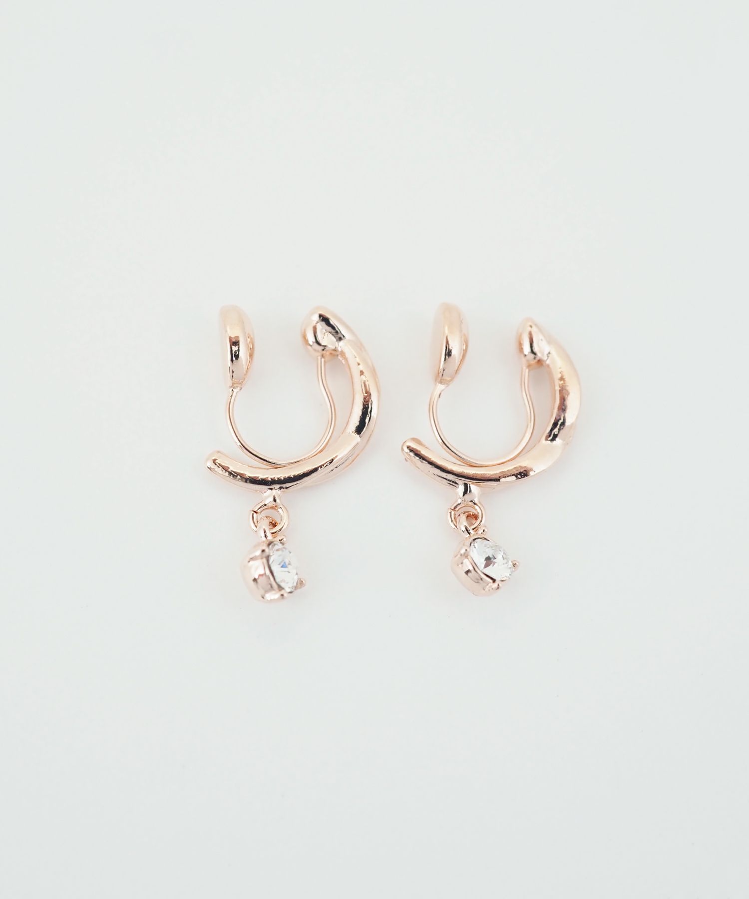 ストーンフープノンホールイヤリング