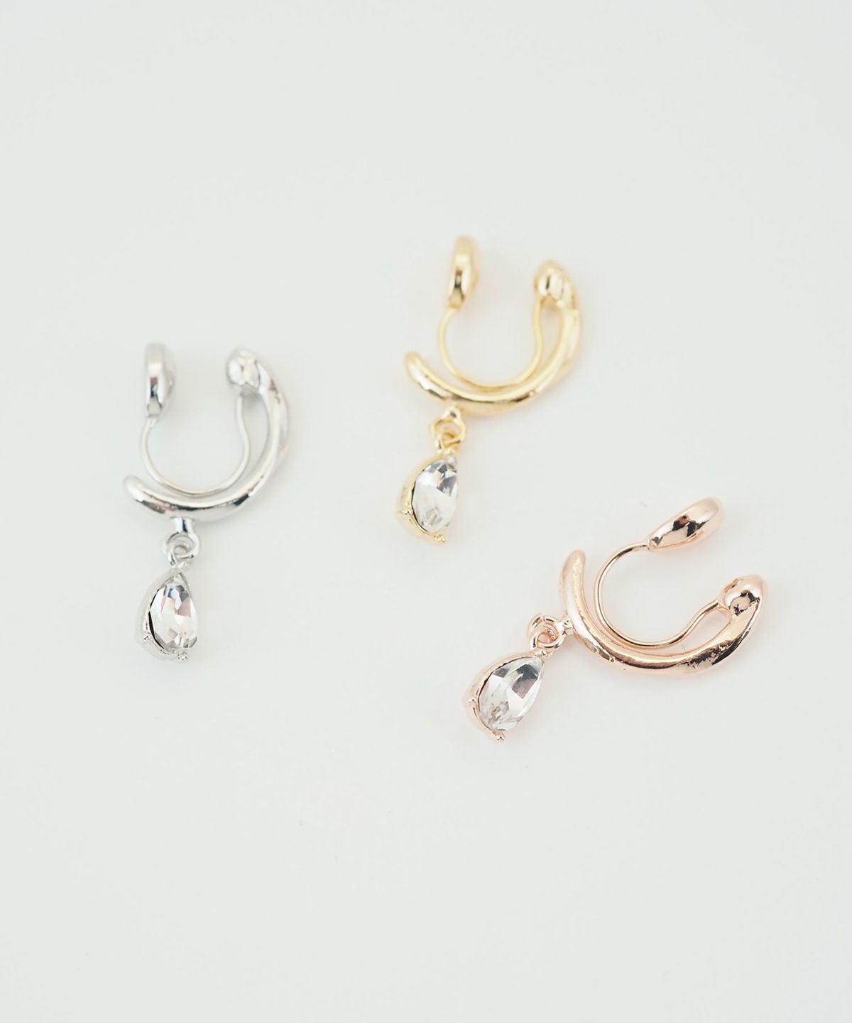 ドロップフープノンホールイヤリング