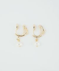 パールフープノンホールイヤリング